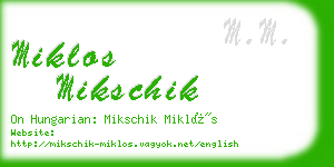 miklos mikschik business card